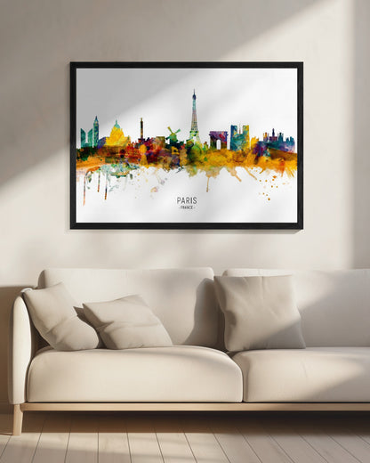 Paris France Skyline - Poster / Art Print - interiör