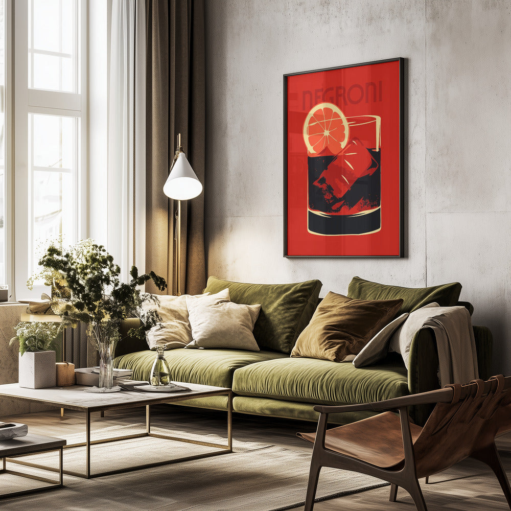 Negroni Red - Poster / Art Print - interiör