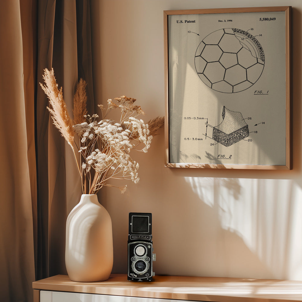 Soccer Ball Patent 1996 - Poster / Art Print - interiör