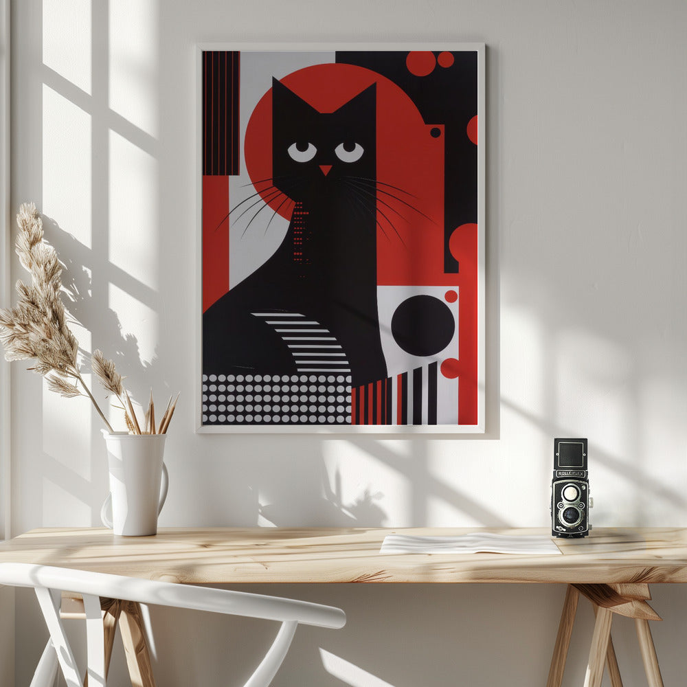 The Abstract Cat - Poster / Art Print - interiör
