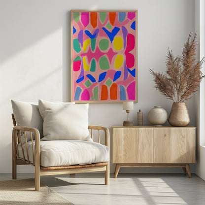 Pastel Neon  Pattern - Poster / Art Print - interiör