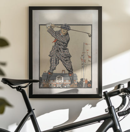 Man Swinging Golf Club (1915) - Poster / Art Print - interiör