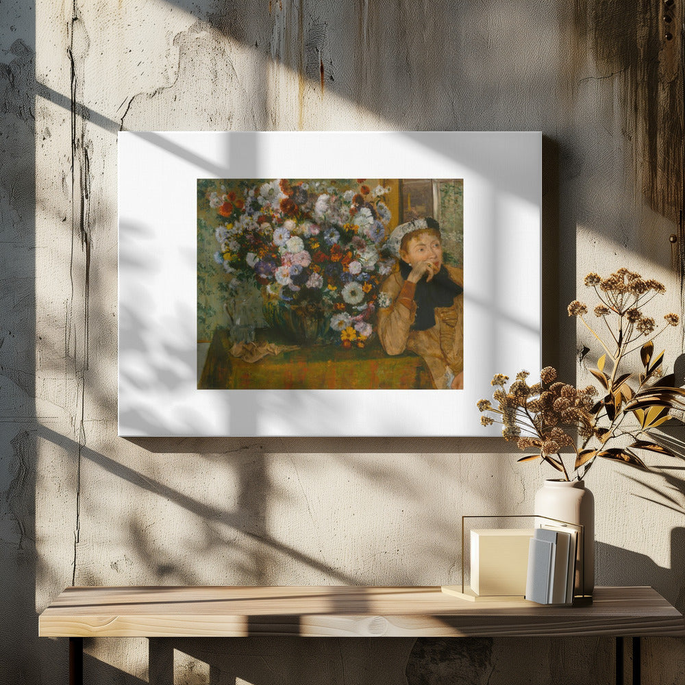 A Woman Seated Beside a Vase of Flowers No.2 - Poster / Art Print - interiör
