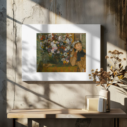 A Woman Seated Beside a Vase of Flowers No.2 - Poster / Art Print - interiör