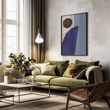 Color Blocks 02 Blue - Poster / Art Print - interiör