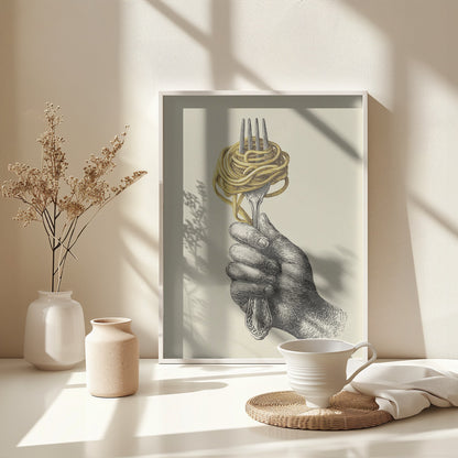 Spaghetti On a Fork - Poster / Art Print - interiör
