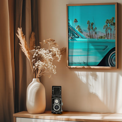 Teal Thunderbird in Palm Springs - Poster / Art Print - interiör