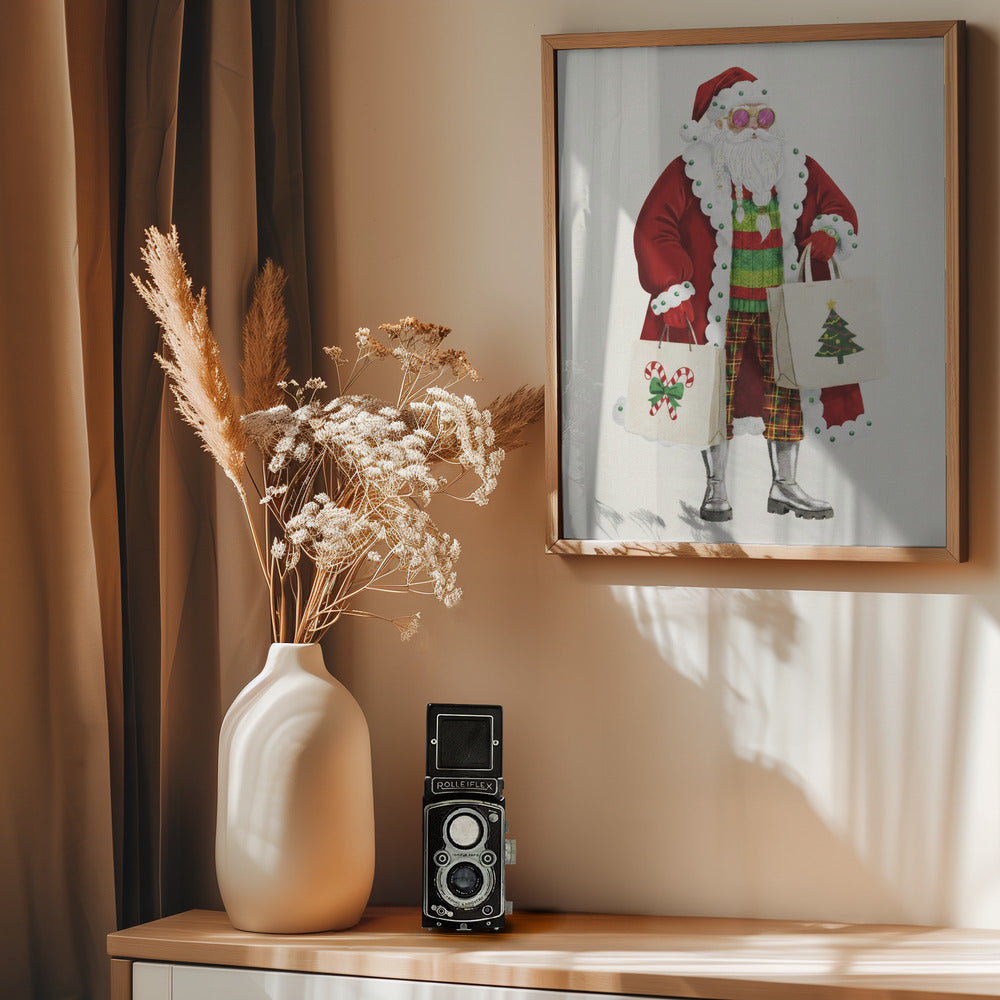 Santa Goes Shopping - Poster / Art Print - interiör