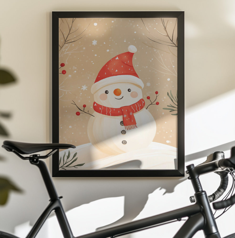Christmas Snowman - Poster / Art Print - interiör