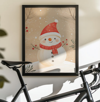 Christmas Snowman - Poster / Art Print - interiör