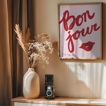 Bonjour Lips - Poster / Art Print - interiör