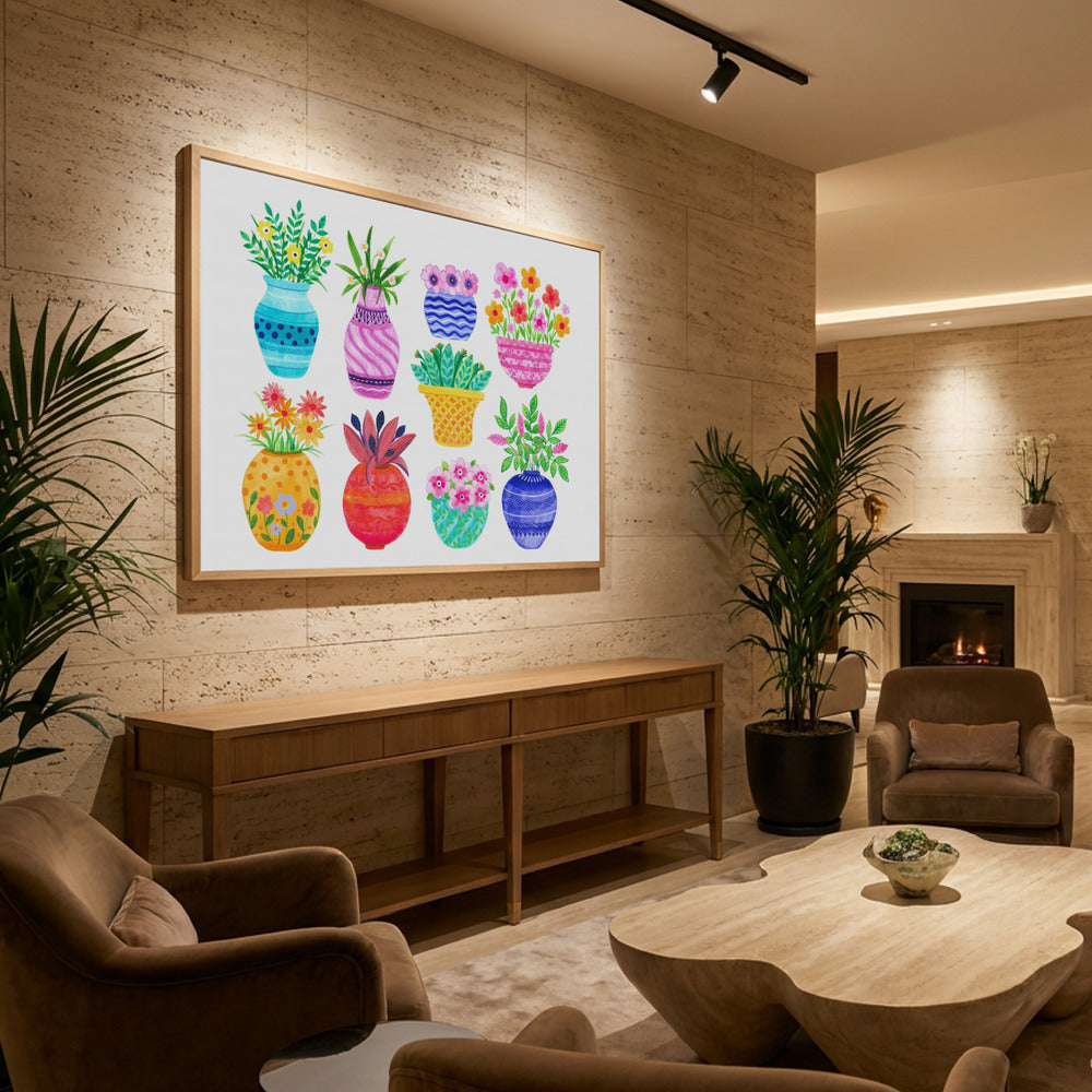 Pots and Flowers - Poster / Art Print - interiör