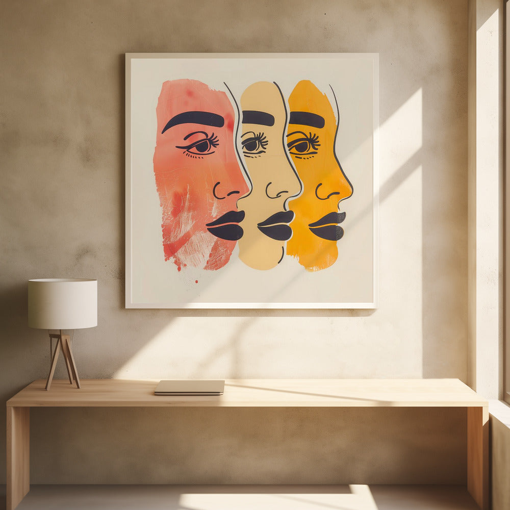 Three Faces - Poster / Art Print - interiör
