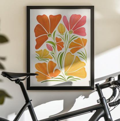 Spring Wildflowers - Poster / Art Print - interiör