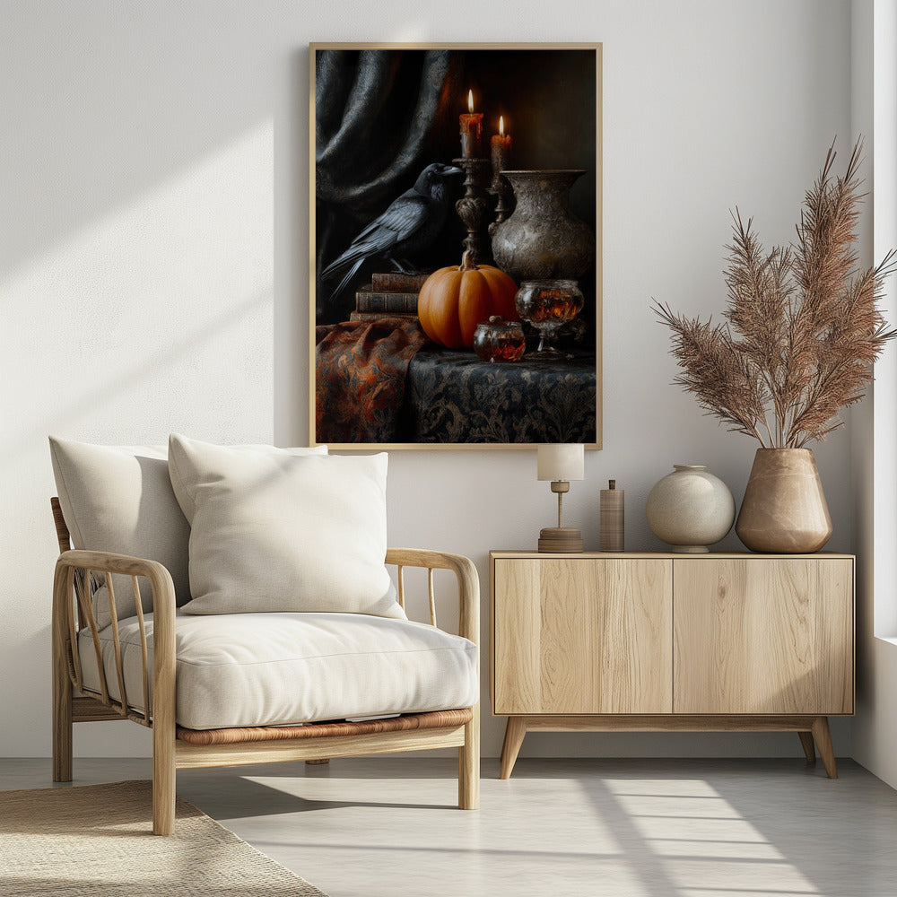 Lantern Pumpkin Halloween Scene (2) - Poster / Art Print - interiör
