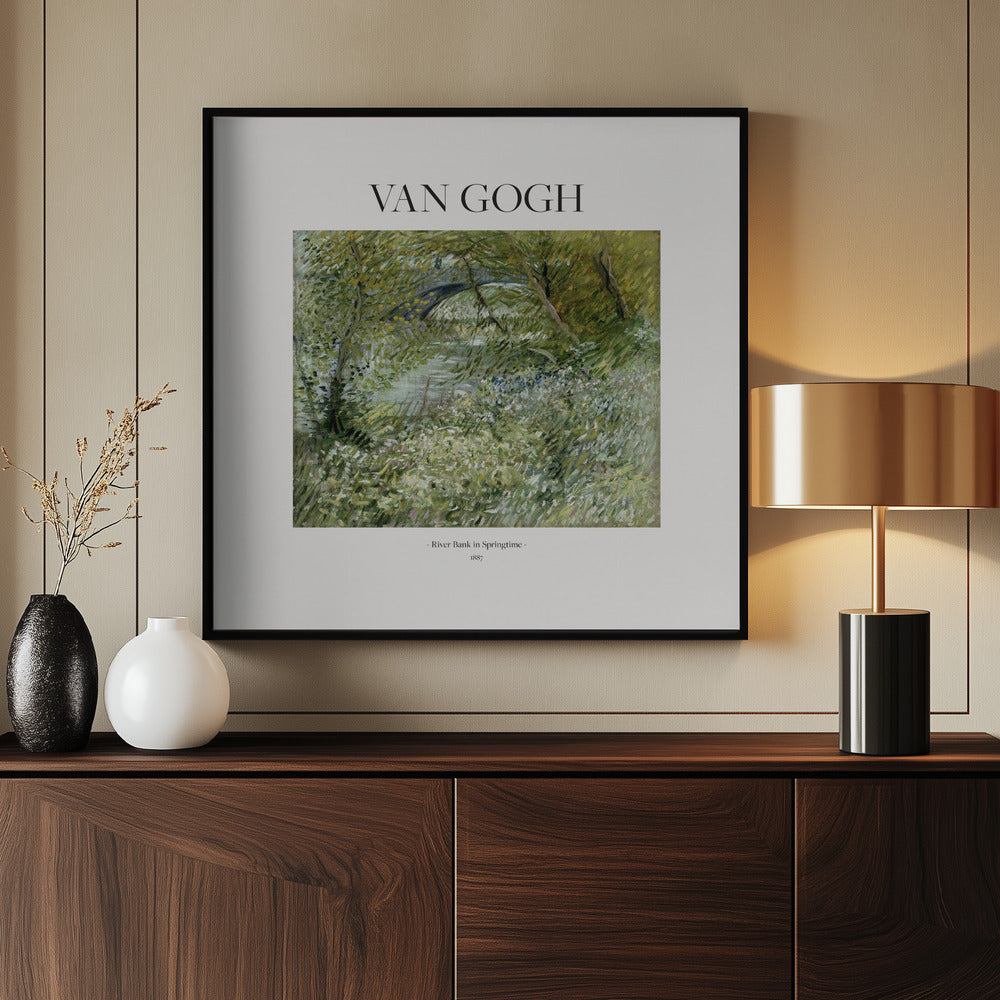 River Bank In Springtime (1887) Square - Poster / Art Print - interiör