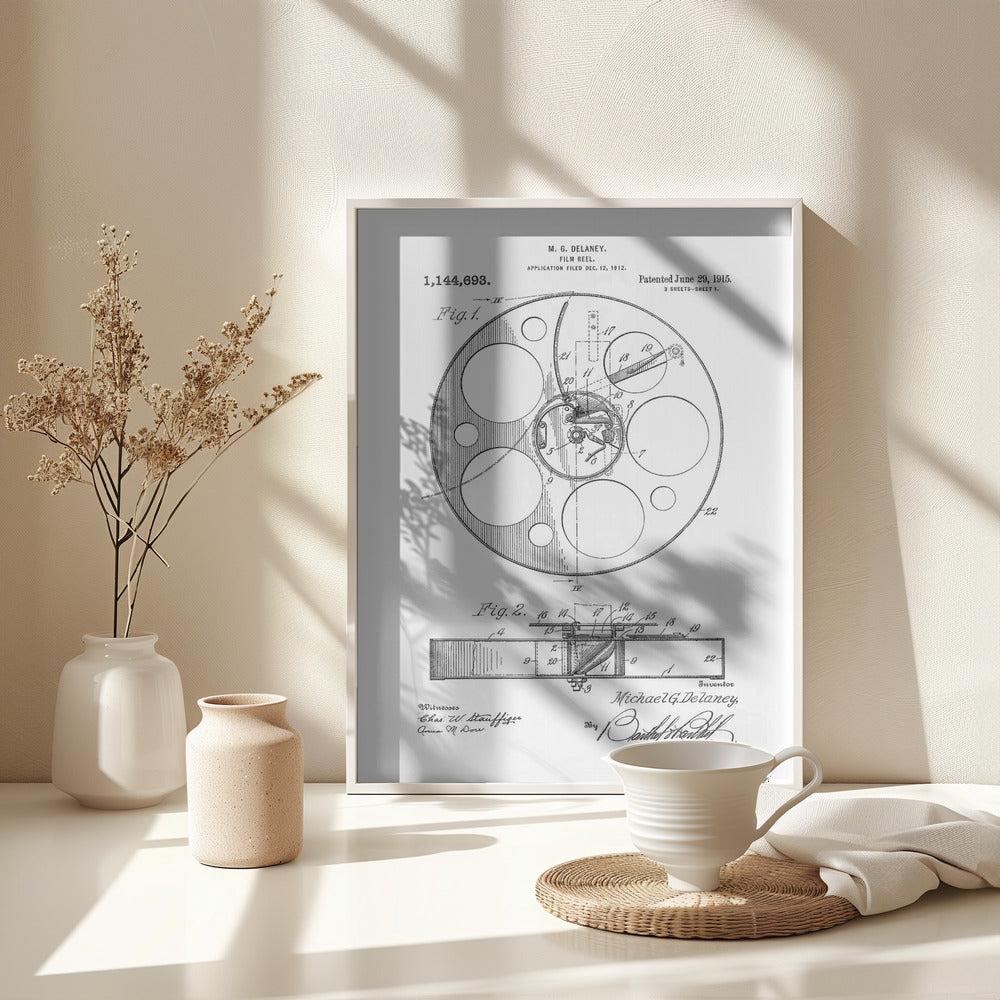 Film Reel Patent 1915 - Poster / Art Print - interiör