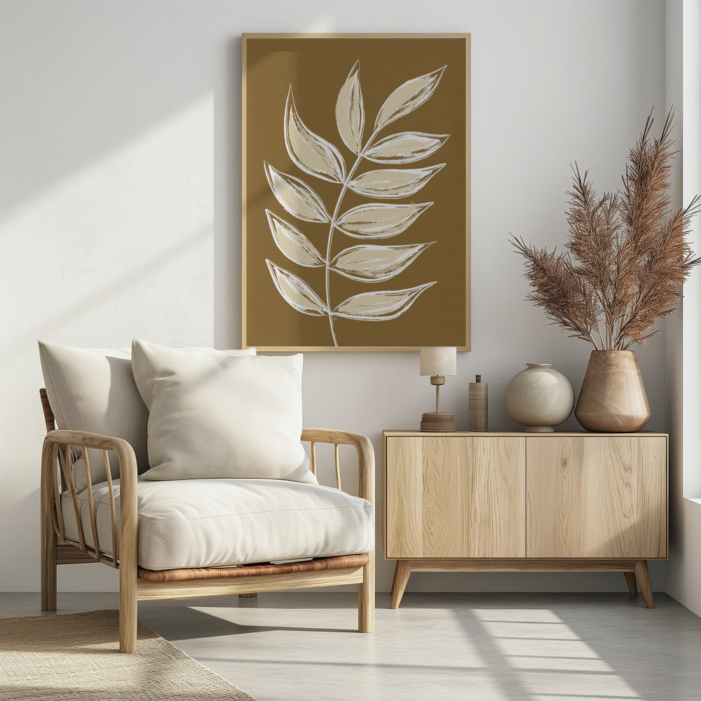 Brown Leaves - Poster / Art Print - interiör