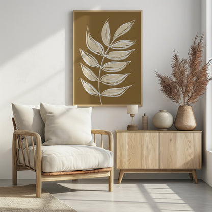 Brown Leaves - Poster / Art Print - interiör