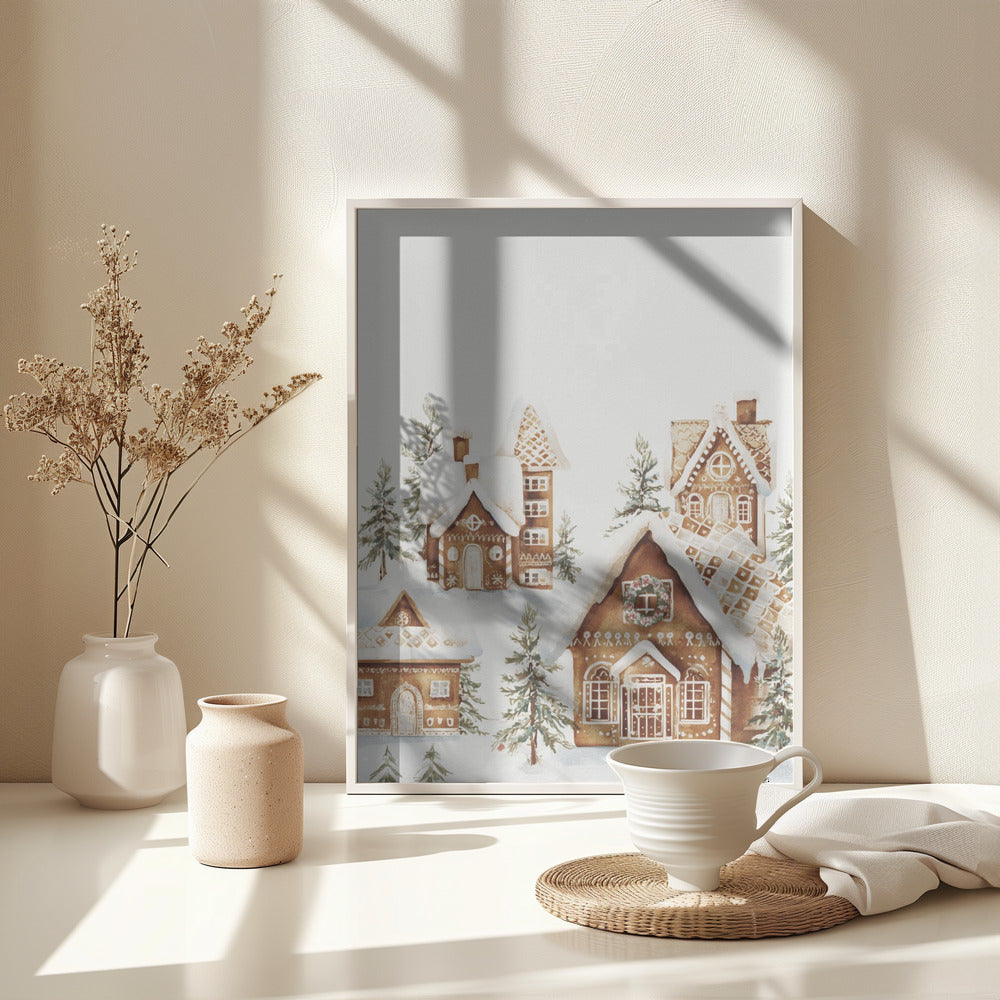 Gingerbread Village - Poster / Art Print - interiör