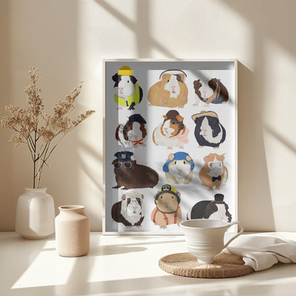 Guinea Pig Working Hr - Poster / Art Print - interiör