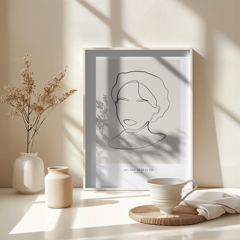 Modern female line art - Poster / Art Print - interiör