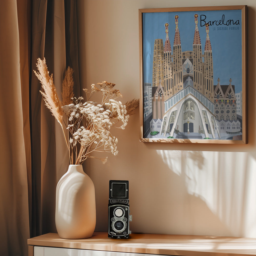 The Sagrada Familia, Barcelona by Artist Carla Daly - Poster / Art Print - interiör