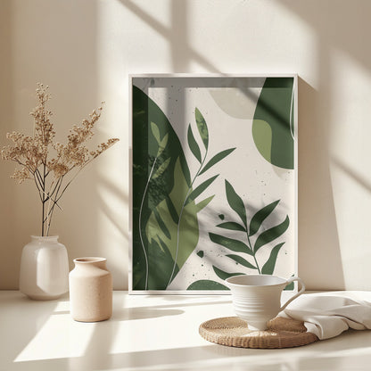 Green Abstract Leaves No 2 - Poster / Art Print - interiör