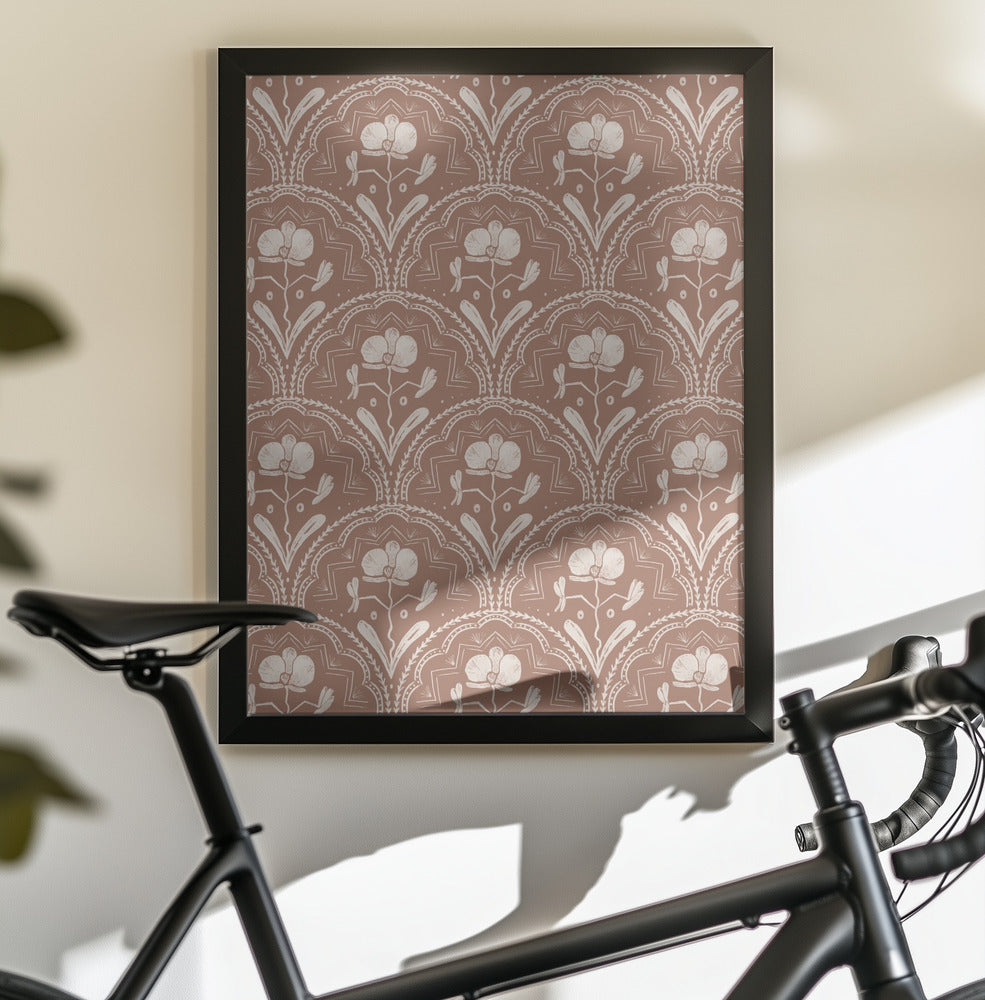 Boho Orchid Tiles Pattern - Poster / Art Print - interiör