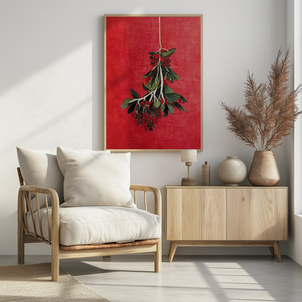 Painted Mistletoe - Poster / Art Print - interiör