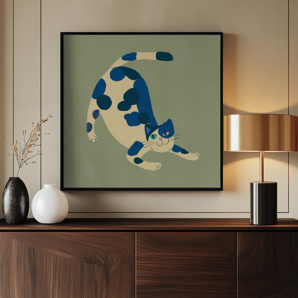 Pouncing cat - Poster / Art Print - interiör