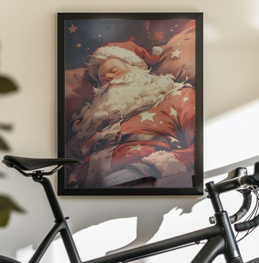 Sleeping Santa - Poster / Art Print - interiör