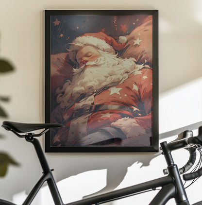 Sleeping Santa - Poster / Art Print - interiör