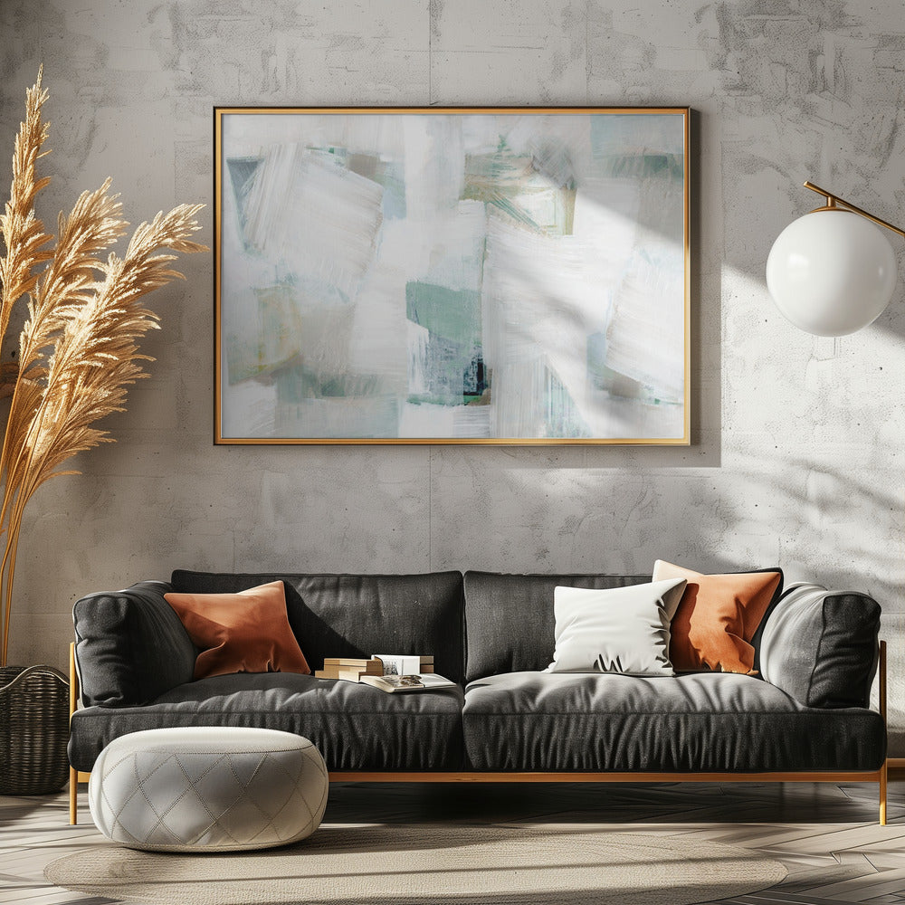 Whispers of White and Blue - Poster / Art Print - interiör