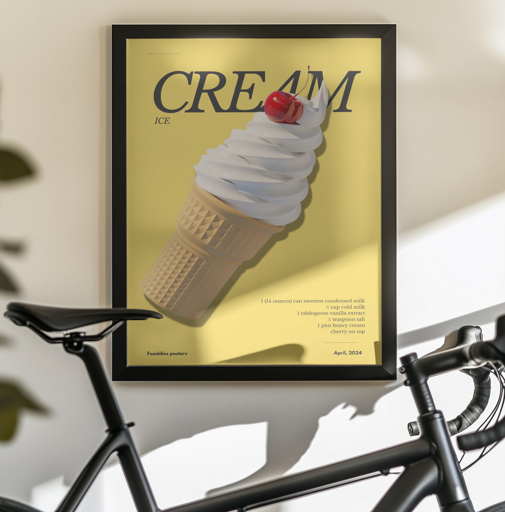 Cherry on Top Ice Cream - Poster / Art Print - interiör