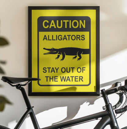 Caution   Alligators - Poster / Art Print - interiör