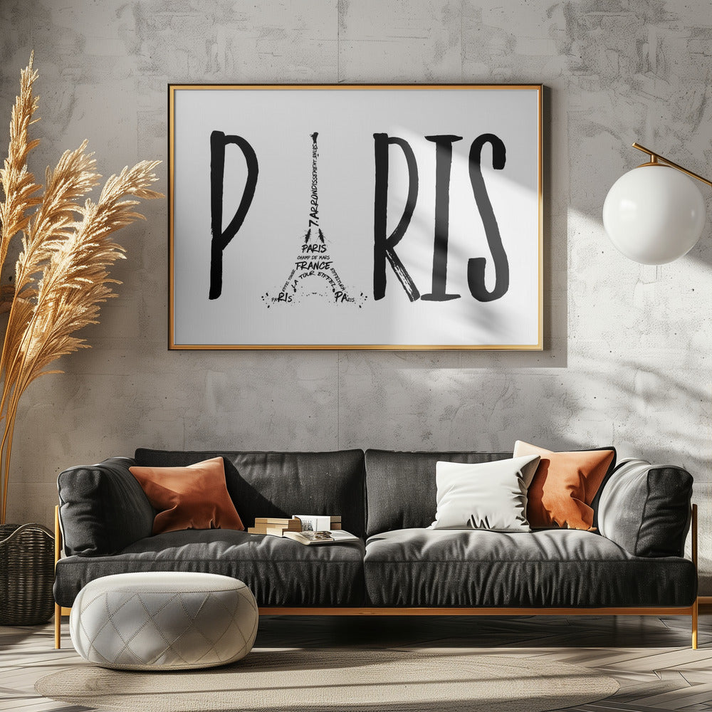 PARIS Typography - Poster / Art Print - interiör