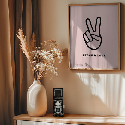 Peace & Love - Poster / Art Print - interiör