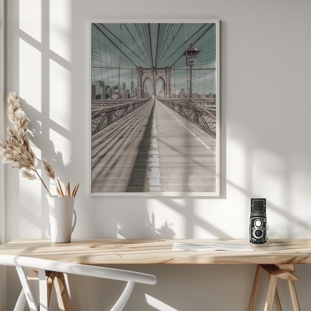 NEW YORK CITY Brooklyn Bridge - Poster / Art Print - interiör