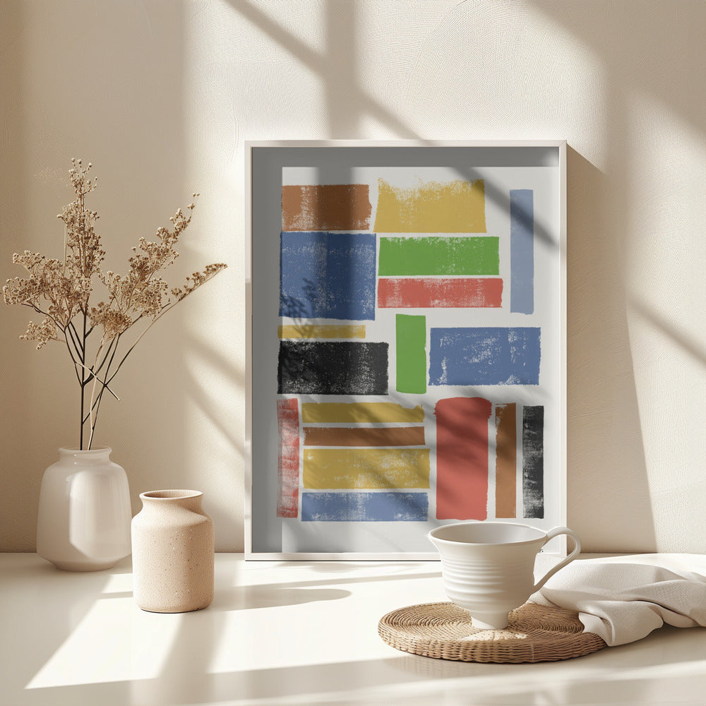 Color Block Harmony - Poster / Art Print - interiör