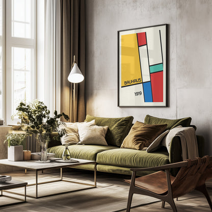 Bauhaus Geometric Design Retro - Poster / Art Print - interiör
