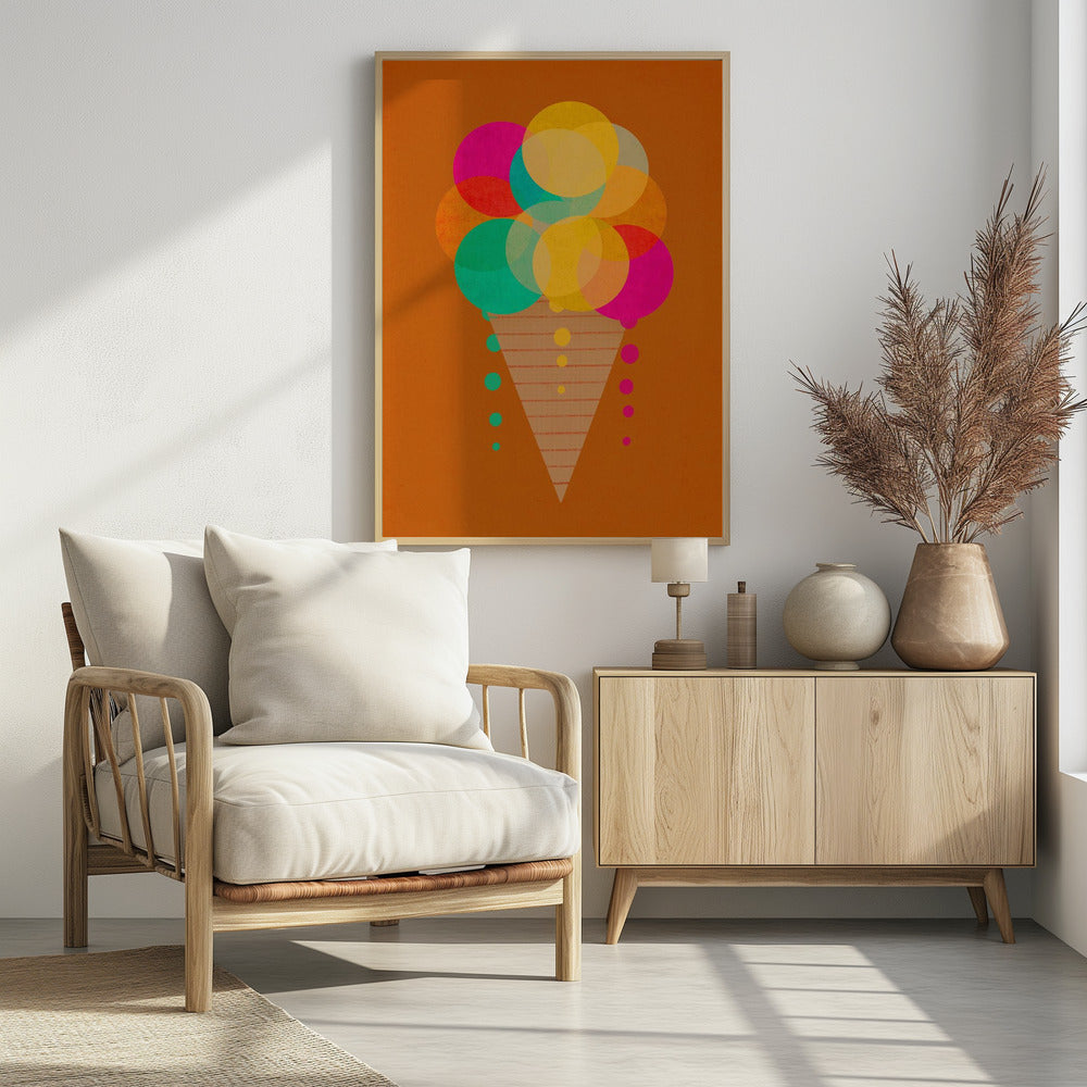 Neon Ice Cream - Poster / Art Print - interiör