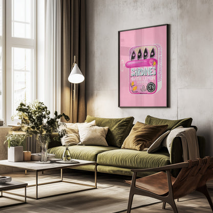 Sardines Tin Can Pink - Poster / Art Print - interiör