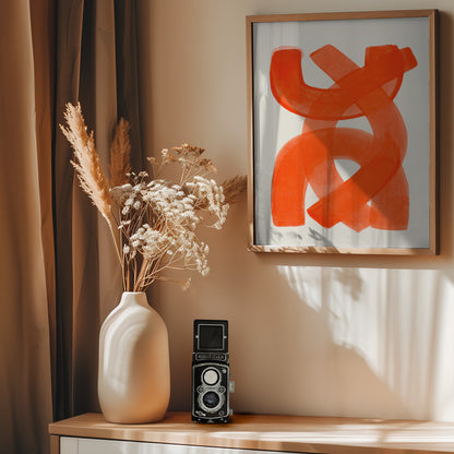 Orange Strokes - Poster / Art Print - interiör