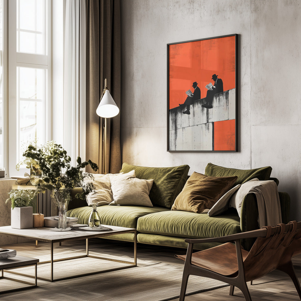 Wall of Reading - Poster / Art Print - interiör