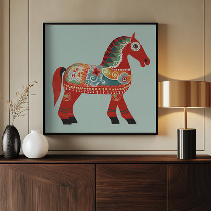 Dalahäst - nästan - Poster / Art Print - interiör