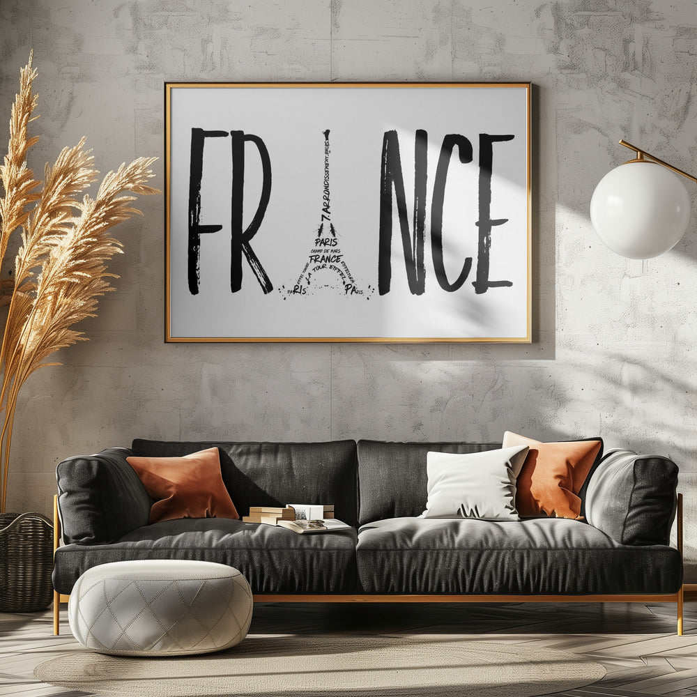 FRANCE Typography - Poster / Art Print - interiör