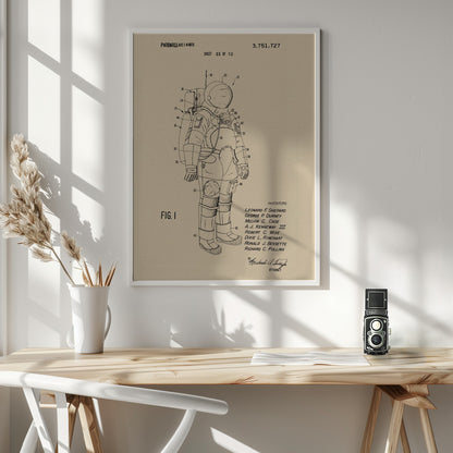 Space Suit Patent 1973 - Poster / Art Print - interiör