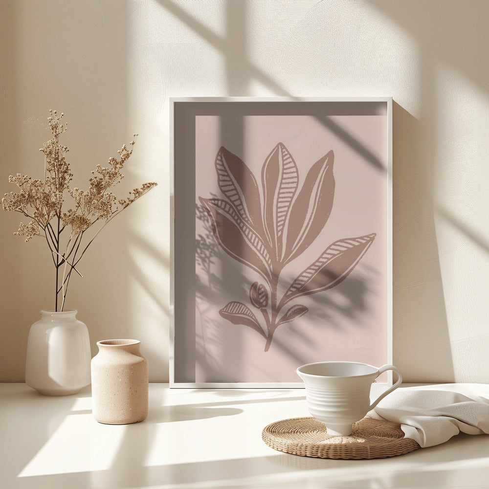Mocha Foliage - Poster / Art Print - interiör