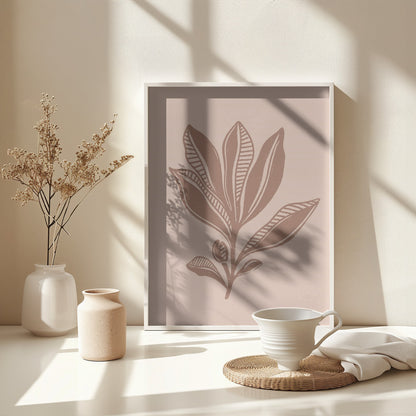Mocha Foliage - Poster / Art Print - interiör